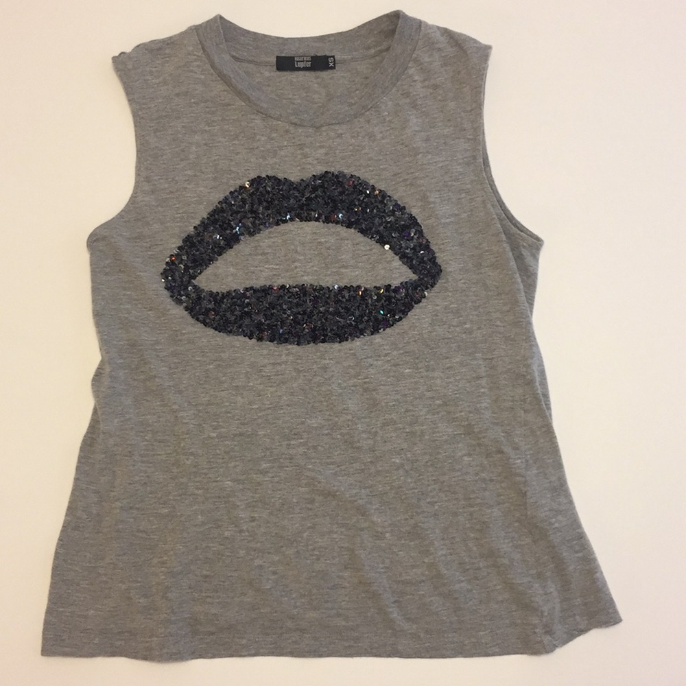 Marcus Lupfer Grey Lip Tank Top